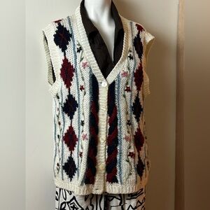 Vintage Knit Argyle Sweater Vest